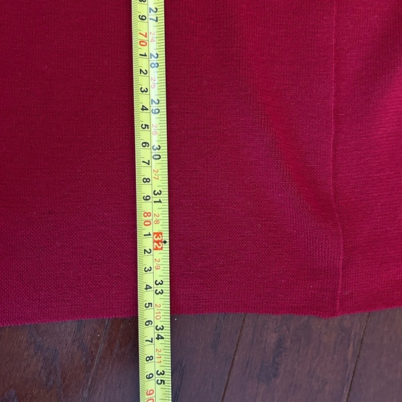 VTG 90s Eddie Bauer Womens M red Fine Italian Merino Wool Long Cardigan Sweater - Picture 5 of 11